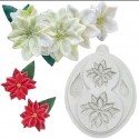 MOLDE SILICONA FLOR DE PASCUA NAVIDAD