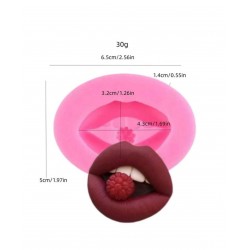 MOLDE SILICONA LABIOS CON FRAMBUESA