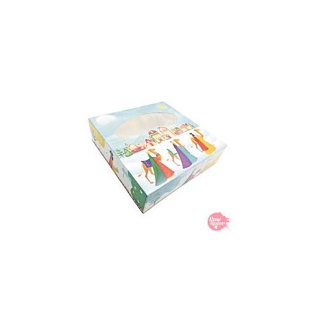 CAJA ROSCON AZUL REYES 35 CM X 35 CM X 8 CM ALTURA