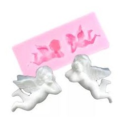 MOLDE SILICONA 2 ANGELITOS QUERUBINES
