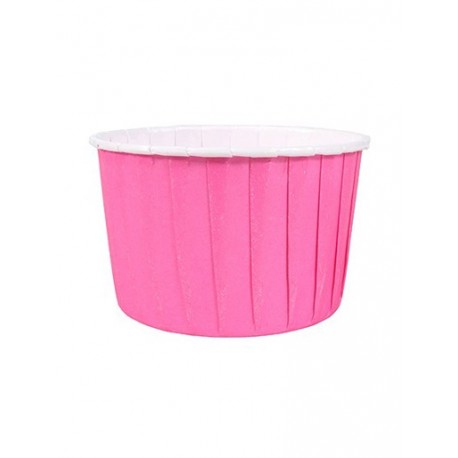 12 CAPSULAS BAKING CUP COLOR FUCSIA Y BLANCO