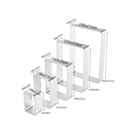 SET 5 CORTADORES RECTANGULARES