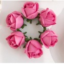 SET 5 FLORES ROSAS ROSAS CAPULLOS 5 CM DECORACION