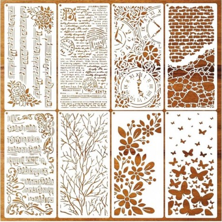 SET 8 STENCIL GRANDES MIX DECOR