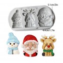 MOLDE SILICONA PERSONAJES NAVIDAD PAPA NOEL MUÑECO DE NIEVE Y RENO