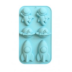 MOLDE SILICONA ASTRONAUTAS PLANETAS Y NAVES ESPACIALES