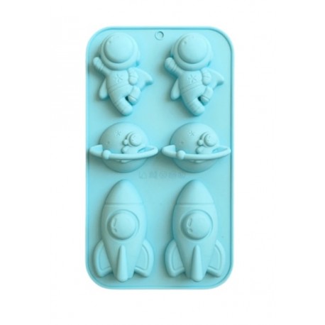 MOLDE SILICONA ASTRONAUTAS PLANETAS Y NAVES ESPACIALES