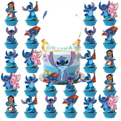 SET TOPPER STITCH DISNEY CUPCAKES