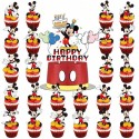 SET TOPPER MICKEY MOUSE DISNEY HAPPY BIRTHDAY TARTA Y CUPCAKES