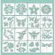 SET 12 STENCIL INSECTOS Y FLORES