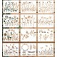 SET 12 STENCIL NATURALEZA Y FLORES