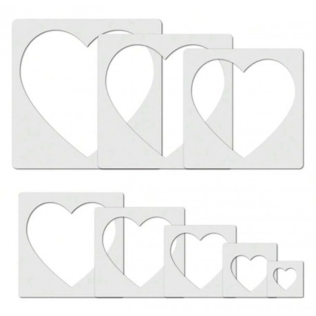SET 8 STENCIL CORAZONES