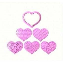 SET CORTADOR CON 5 MARCADORES CORAZON AMOR SAN VALENTIN