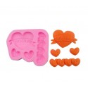MOLDE SILICONA CORAZONES CON MENSAJES DE AMOR