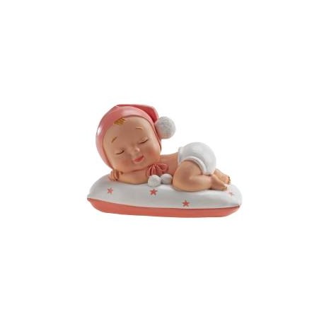 FIGURA BAUTIZO NIÑA BEBE CON POMPON DEKORA