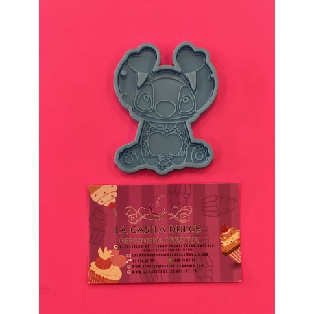 MOLDE SILICONA STITCH 2D CORAZONES