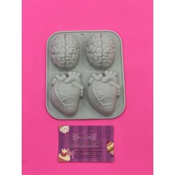MOLDE SILICONA CEREBROS Y CORAZONES REALISTAS