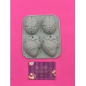 MOLDE SILICONA CEREBROS Y CORAZONES REALISTAS