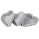 SET 3 MOLDES SILICONA CORAZON 10 CM
