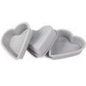 SET 3 MOLDES SILICONA CORAZON 10 CM