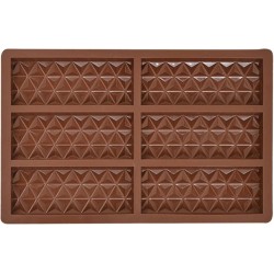 MOLDE SILICONA 6 TABLETAS DE CHOCOLATE MEDIANAS GEOMETRICOS DUBAI