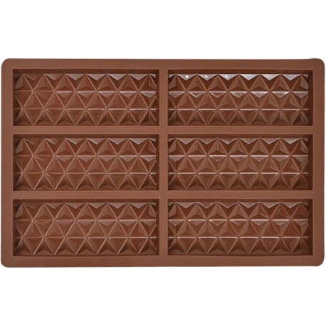 MOLDE SILICONA 6 TABLETAS DE CHOCOLATE MEDIANAS GEOMETRICOS DUBAI