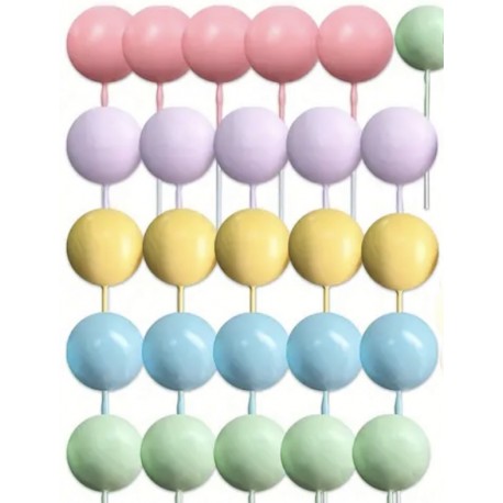 PACK 10 BOLAS O BURBUJAS TOPPER DECORACION MIX PASTEL 1 TAMAÑO
