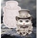 MOLDE SILICONA CARA GATO ELEGANCE SOMBRERO 2