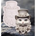 MOLDE SILICONA CARA GATO ELEGANCE SOMBRERO 2