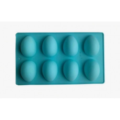 MOLDE SILICONA PROFESIONAL 8 SEMI HUEVOS 6.5 CM