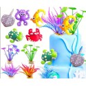 SET 9 TOPPERS 3D ANIMALES MARINOS