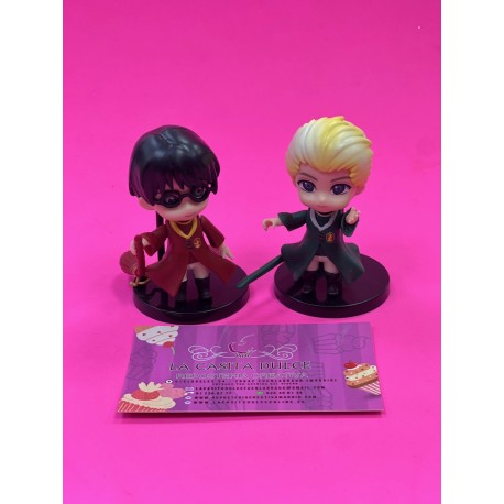 SET 4 FIGURAS HARRY POTTER MINI PEANA LUNA FRED GEORGE Y DRACO