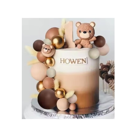 PACK 12 BOLAS O BURBUJAS TOPPER DECORACION MIX MARRONES ORO