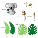 SET TOPPERS 3D KOALA Y HOJAS