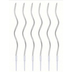 PACK 6 VELAS ESPIRAL PLATA