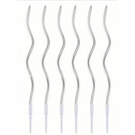 PACK 6 VELAS ESPIRAL PLATA