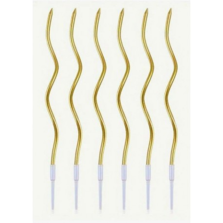PACK 6 VELAS ESPIRAL ORO