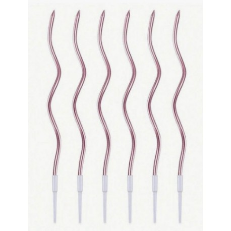 PACK 6 VELAS ESPIRAL ROSA
