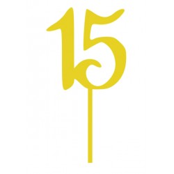 TOPPER 15 NUMERO ORO ESPEJO