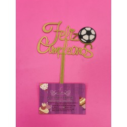 TOPPER HAPPY BIRTHDAY FUTBOL ORO