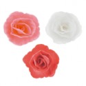 PACK 6 FLORES ROSAS PEQUEÑAS OBLEA 3D