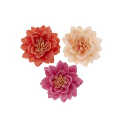 PACK 3 FLORES LOTO COLORES OBLEA 3D