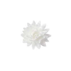 PACK 4 FLORES POMPON GRANDE BLANCO OBLEA 3D