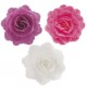 PACK 4 FLORES ROSA GRANDE COLORES OBLEA 3D