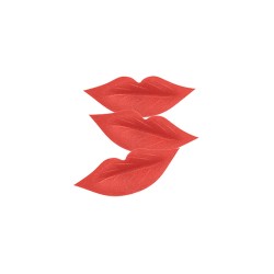 PACK 24 BESOS LABIOS ROJOS OBLEA 3D