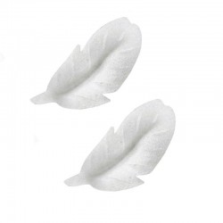 PACK 24 PLUMAS BLANCAS OBLEA 3D
