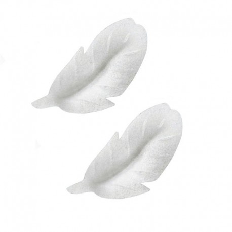 PACK 24 PLUMAS BLANCAS OBLEA 3D