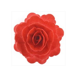 FLOR GIGANTE ROSA COLOR ROJO OBLEA 3D DEKORA