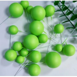 PACK 10 BOLAS O BURBUJAS TOPPER DECORACION VERDE LIMA PASTEL