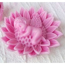 MOLDE SILICONA BEBE TUMBADO EN GIRASOL